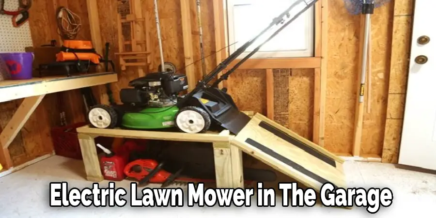 Electric Lawn Mower in The Garage