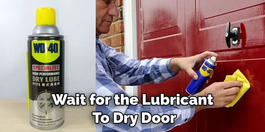 Wait for the Lubricant  To Dry Door