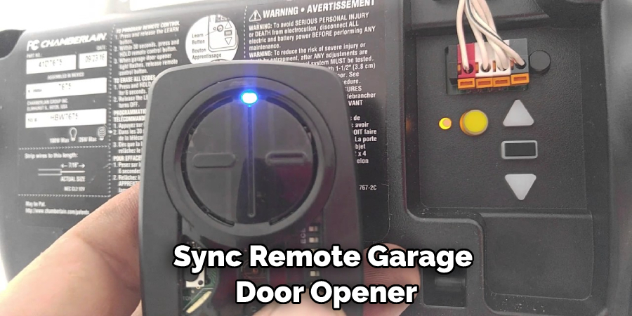 Sync Remote Garage  Door Opener