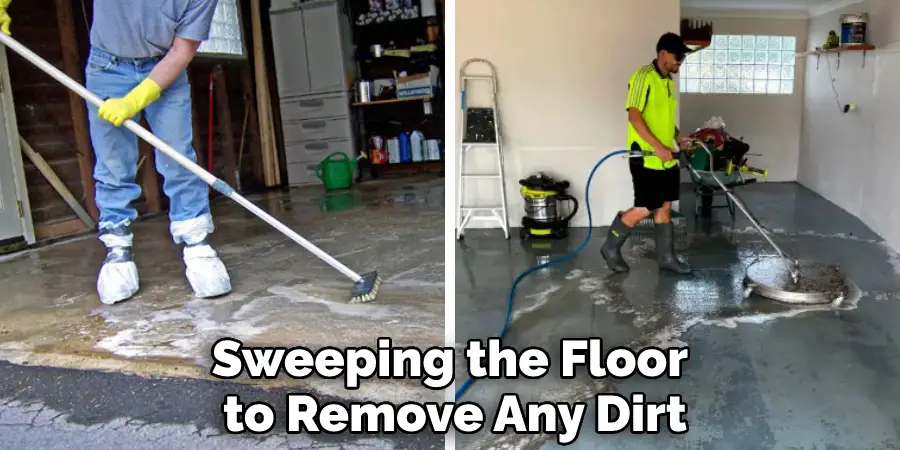 Sweeping the Floor to Remove Any Dirt