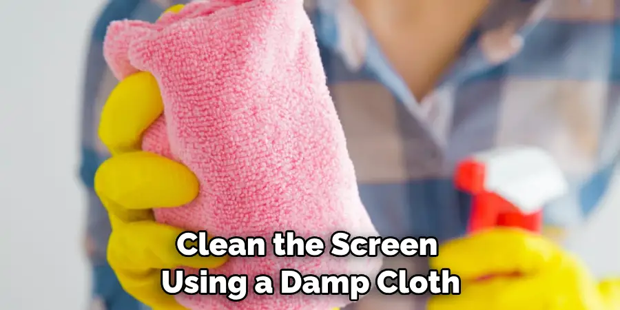 Clean the Screen Using a Damp Cloth