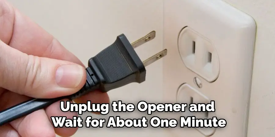 Unplug the Opener and Wait for About One Minute