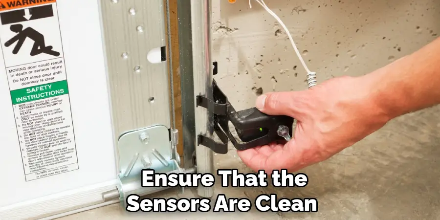 Ensure That the Sensors Are Clean