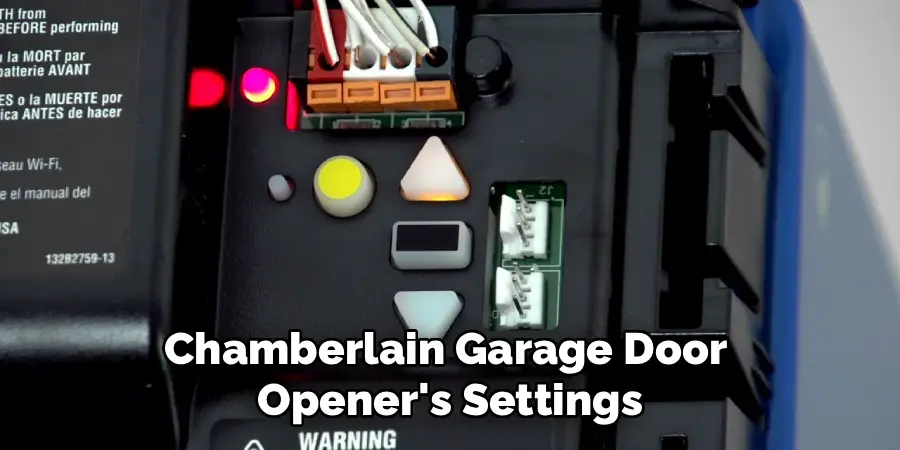 Chamberlain Garage Door 
Opener's Settings