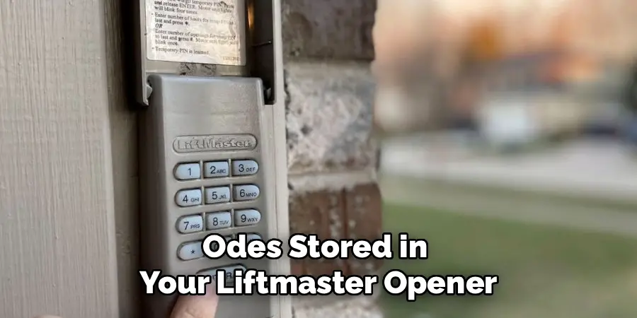 Odes Stored in 
Your Liftmaster Opener