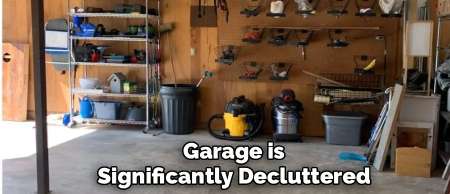 Garage is Significantly Decluttered