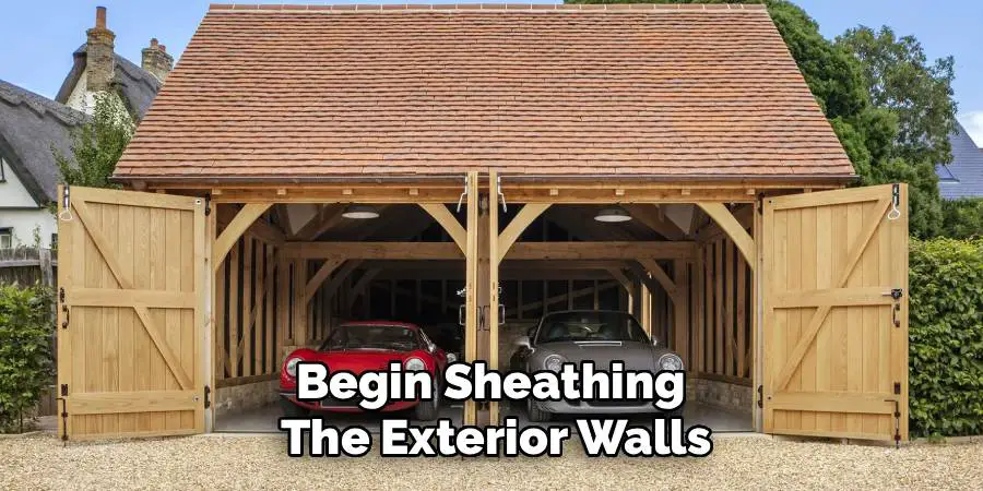 Begin Sheathing 
The Exterior Walls